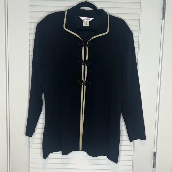 Misook Jackets & Blazers - Missok Three Butoon Black with Gold Trim Jacket - Size XL​